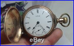 Vintage American Waltham Gf Hunting Case Pocket Watch Circa 1800s Works