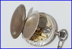 Vintage Antique Omega Pocket Watch Grand Prix Paris 1900 Case 0.900 Silver