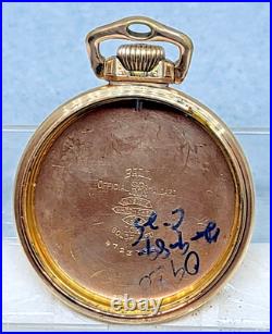 Vintage BALL 10 KT Gold Filled RR Open Face Pocket Watch Case -16S