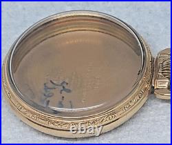 Vintage BALL 10 KT Gold Filled RR Open Face Pocket Watch Case -16S