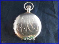 Vintage Beautiful Antique Elgin 14K Gold Case Pocket Watch with Mine Cut Diamond