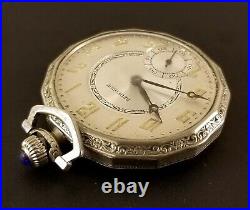 Vintage Bedforde Pocket Watch 15 Jewels Illinois Spartan Case Silver Tone