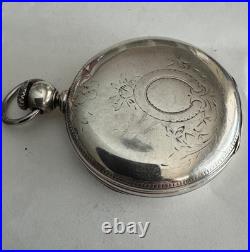 Vintage Big 4oz Dueber Coin Silver Hunting Pocket Watch Case Key Wind/ Key Set