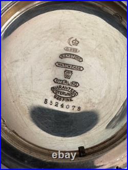 Vintage Big 58mm 18 Size Keystone Pocket Watch Case Pendant & Lever Set Sterling