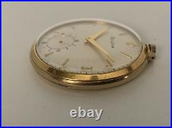 Vintage Bulova Pocket Watch 16AC 17 jewels 10K rolled gold plate case 43mm