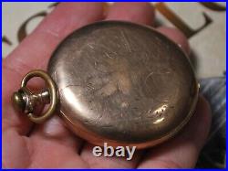 Vintage CELTIC Gold Filled 16s 15J Full Hunter Case Pocket Watch -For Repair