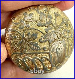 Vintage Caravelle Swiss Made Gold Tone Hunter Case Pocket Watch Engraved Floral