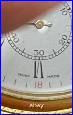 Vintage Caravelle Swiss Made Gold Tone Hunter Case Pocket Watch Engraved Floral