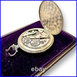 Vintage Condal Pocket Watch Nickel Chrome Case Open Face