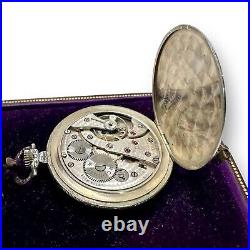 Vintage Condal Pocket Watch Nickel Chrome Case Open Face