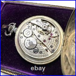 Vintage Condal Pocket Watch Nickel Chrome Case Open Face