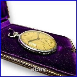 Vintage Condal Pocket Watch Nickel Chrome Case Open Face