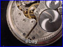 Vintage ELGIN O. F. Pocket Watch 7 Jewels 16 Size 14k White Gold Filled Case NR