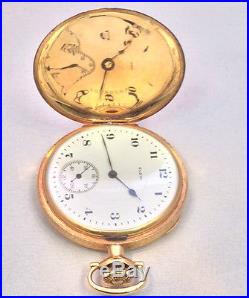 Vintage Elgin 14K Solid Yellow Gold 48mm Hunter Case Pocket-Watch 89 Grams
