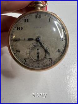 Vintage Elgin 18s/17j Pocket Watch Working Wadesworth case