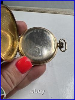 Vintage Elgin 18s/17j Pocket Watch Working Wadesworth case
