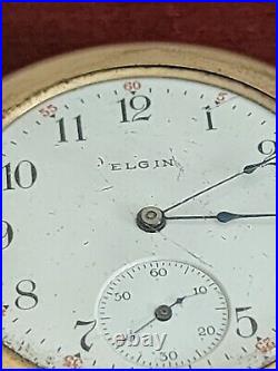 Vintage Elgin B&b Royal Case 15 Jewels Gold Pocket Watch. Works
