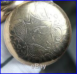Vintage Elgin Fancy Multi Color Dial G F Hunting Case Pocket Watch Circa 1800s