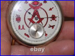 Vintage Elgin Masonic Pocket Watch Philadelphia Watch Case Co. Silverode 834517