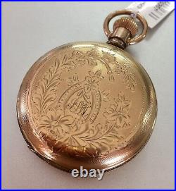 Vintage Elgin Pocket Watch Ebossed Gold filled Hunter Case Runs