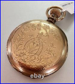 Vintage Elgin Pocket Watch Ebossed Gold filled Hunter Case Runs