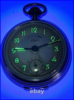 Vintage Emes Alarm Pocket Watch 52 mm Nice Back Hinged Case Parts Repair