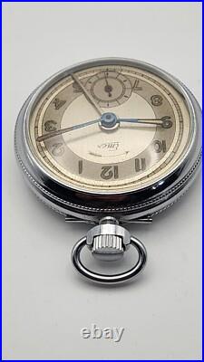 Vintage Emes Alarm Pocket Watch 52 mm Nice Back Hinged Case Parts Repair