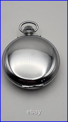 Vintage Emes Alarm Pocket Watch 52 mm Nice Back Hinged Case Parts Repair