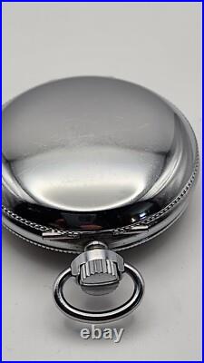 Vintage Emes Alarm Pocket Watch 52 mm Nice Back Hinged Case Parts Repair