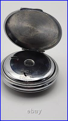 Vintage Emes Alarm Pocket Watch 52 mm Nice Back Hinged Case Parts Repair