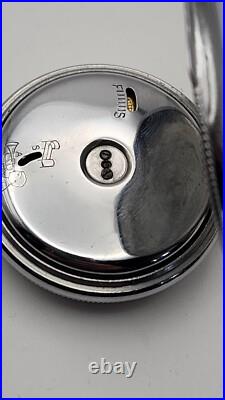 Vintage Emes Alarm Pocket Watch 52 mm Nice Back Hinged Case Parts Repair