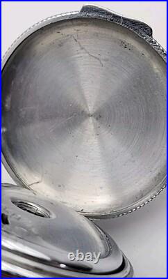 Vintage Emes Alarm Pocket Watch 52 mm Nice Back Hinged Case Parts Repair