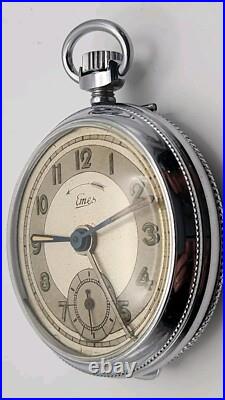 Vintage Emes Alarm Pocket Watch 52 mm Nice Back Hinged Case Parts Repair