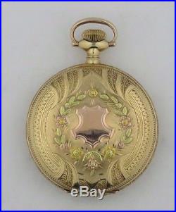 Vintage Estate ELGIN 14 kt Tri Color Gold Hunters Case 15 Jewel Pocket Watch