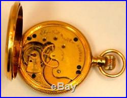Vintage Fancy Elgin 14K Solid Yellow Gold 39mm Hunter Case Pocket-Watch 56 Grams