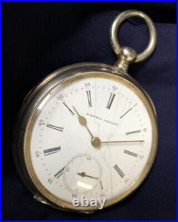 Vintage Fancy Silver Cased 15J Key Wind & Set Pocket Watch Keeping Good Time