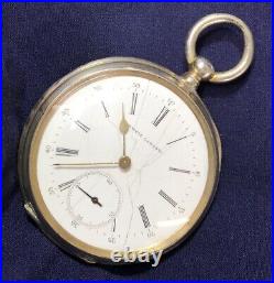 Vintage Fancy Silver Cased 15J Key Wind & Set Pocket Watch Keeping Good Time