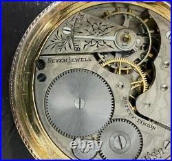 Vintage Gold Filled Keystone Case Elgin Pocket watch, Size 16 7 Jewels -1899