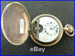 Vintage Hebdomas Swiss 8 Day Hunting Case Pocket Watch For Parts
