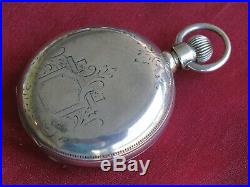 Vintage Illinois 18s 15j Pocket Watch, 5 oz Sterling Silver Hunting Case