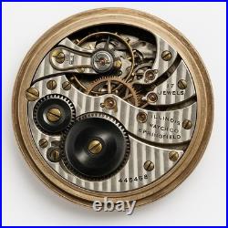 Vintage Illinois Pocket Watch 17 Jewel Movement Gold Filled Case Antique