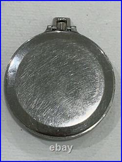 Vintage Jaeger LeCoultre Swiss Staybrite Steel Cased Pocket Watch with Day & Date