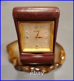 Vintage Luxor Folding Pocket Watch, Leather Case/stand, Swiss Wind Up, Works