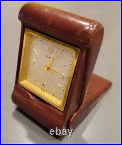 Vintage Luxor Folding Pocket Watch, Leather Case/stand, Swiss Wind Up, Works