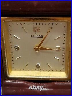 Vintage Luxor Folding Pocket Watch, Leather Case/stand, Swiss Wind Up, Works