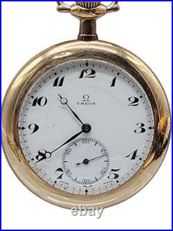 Vintage Omega Pocket Watch 17 Jewels Swiss Movement Gold-Filled 20 Year Case
