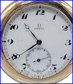 Vintage Omega Pocket Watch 17 Jewels Swiss Movement Gold-Filled 20 Year Case