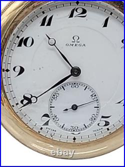 Vintage Omega Pocket Watch 17 Jewels Swiss Movement Gold-Filled 20 Year Case