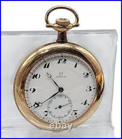 Vintage Omega Pocket Watch 17 Jewels Swiss Movement Gold-Filled 20 Year Case