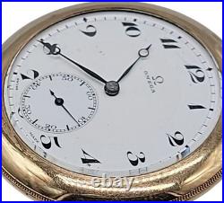 Vintage Omega Pocket Watch 17 Jewels Swiss Movement Gold-Filled 20 Year Case